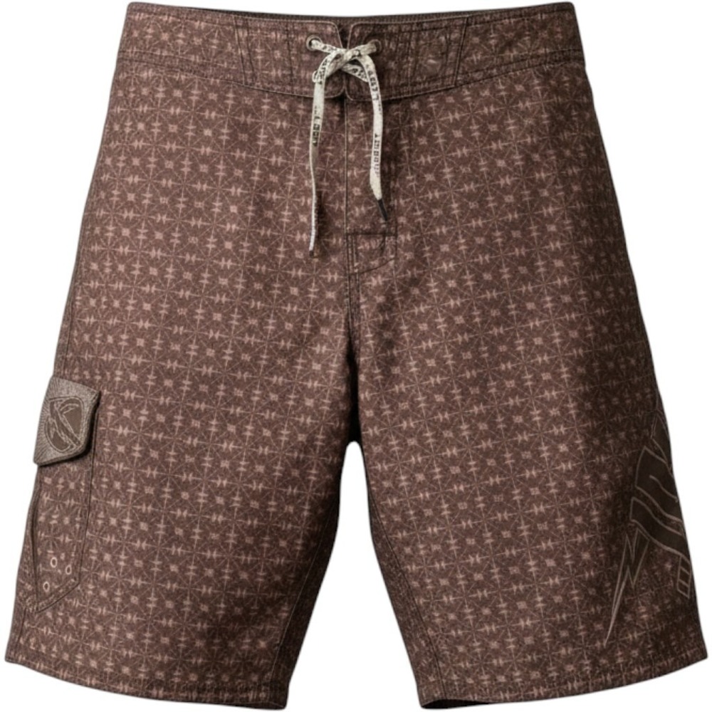 LOST Y2K surf board shorts swim trunks AOP geometric pattern 32 resort vacation